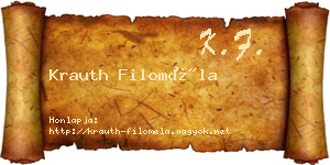 Krauth Filoméla névjegykártya